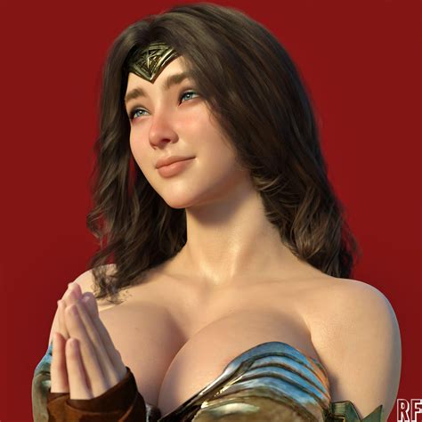 Wonder Woman Praying Rude Frog 3D DC 3D Porn