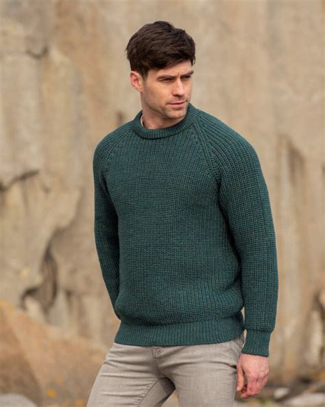 Irish Aran Sweater Unisex Crew Neck Sweater C