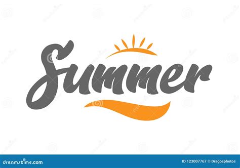 Summer Black Hand Writing Word Text Typography Design Logo Icon Stock