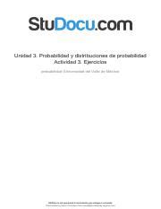 Unidad Probabilidad Y Distribuciones De Probabilidad Actividad