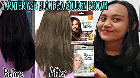 Tutorial Dan Tips Menyemir Rambut Dgn Garnier Hair Color Ash Blonde Mix Golden Brown‼️ No