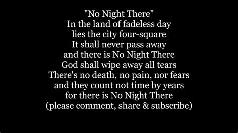 No Night There In The Land Of Fadeless Day Hymn Lyrics Words Text