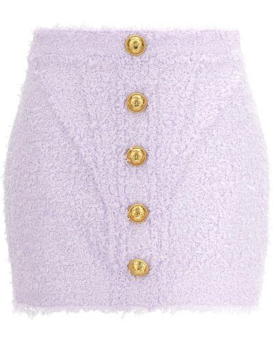 Purple Balmain Skirts For Women Lyst