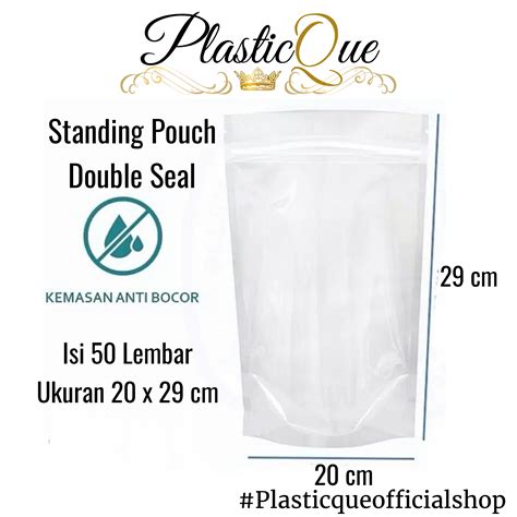 Standing Pouch X Cm X Cm Transparan Plastik Pack Isi Lembar