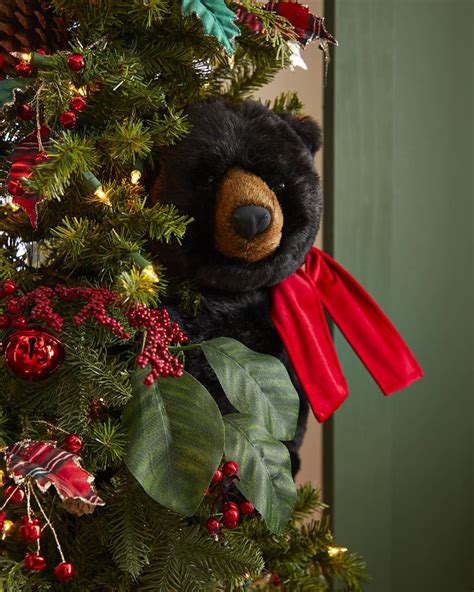 Ditz Designs By The Hen House Classic Black Bear Trio Christmas Tree, 72"