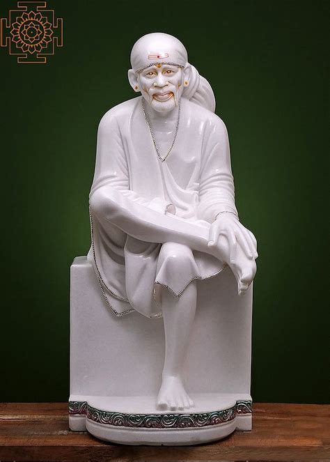 Large Shirdi Sai Baba Handmade White Marble Shirdi Sai Baba