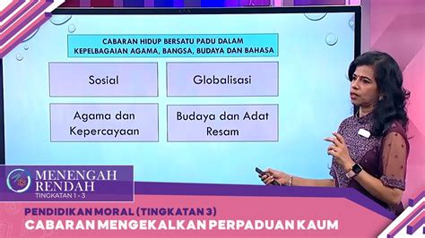 Menengah Rendah 2022 Klip Pendidikan Moral Tingkatan 3 Cabaran Mengekalkan Perpaduan