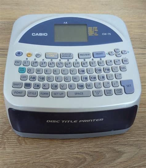 Rare Casio Disc Title Printer Cw 75 Nos Qwerty Keyboard With Ink Ebay