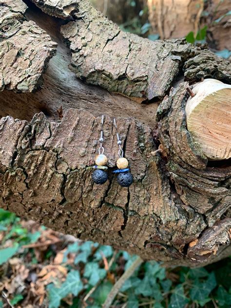 Paire De Boucles Doreilles En Perles Min Rales De Sodalite Jaspe