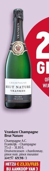 Vranken Champagne Brut Nature Promotie Bij Delhaize