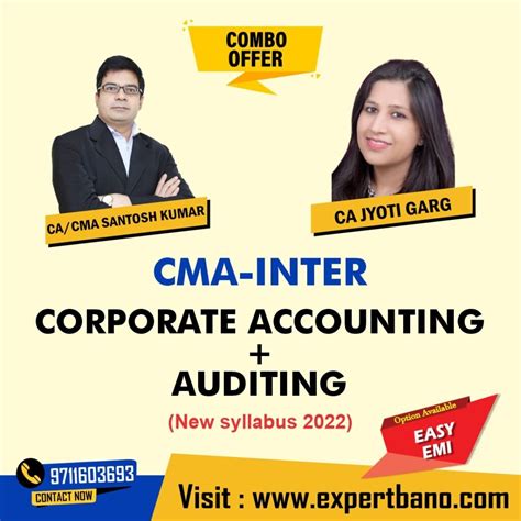 CMA Inter Corporate Accounting By CA CMA Santosh Kumar Auditing By CA