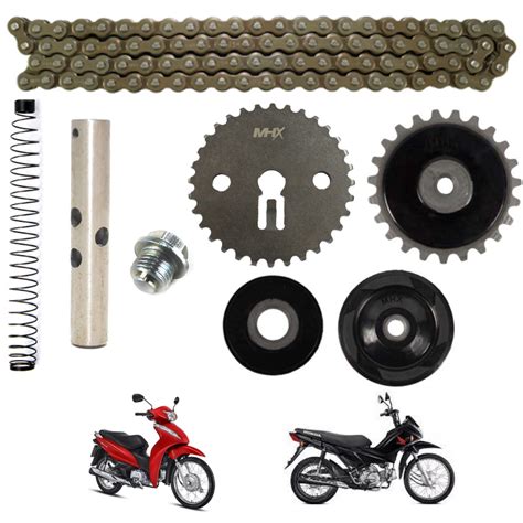 Kit Tensor Coroa Corrente Comando Honda Biz 110i Pop 110 Faz A Boa