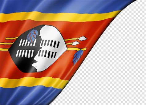 Premium Psd Swaziland Flag Isolated On White Banner