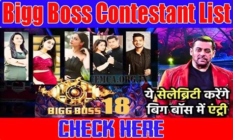 Bigg Boss Contestant List Bb Contestants Names With Photos