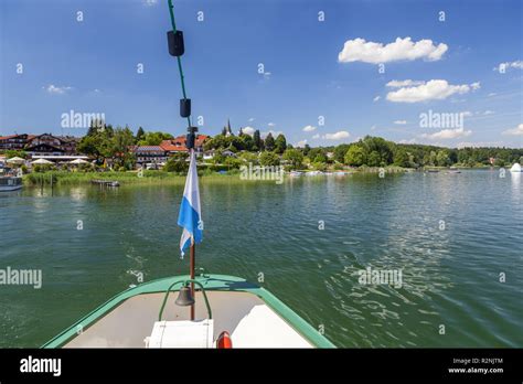 View From The Ferry To Fraueninsel On Gstadt Am Chiemsee Hi Res Stock