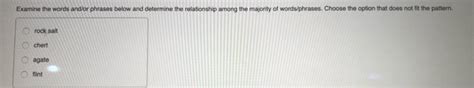 Solved Examine The Words And Or Phrases Below And Determine Chegg