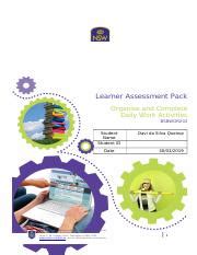 Bsbwor Organise And Complete Daily Work Activities Learner