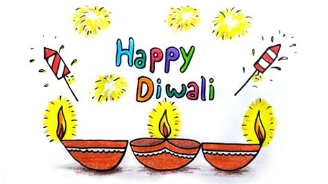 Diwali Drawing Easy Diya Drawing How To Draw Diwali Festival Youtube