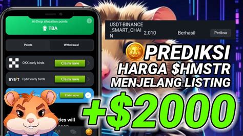 Hamster Kombat Update Prediksi Harga Hamster Kombat Listing Binance