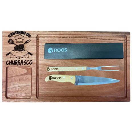 Kit de Churrasco Personalizado Tábua Garfo e Faca desconto de 5