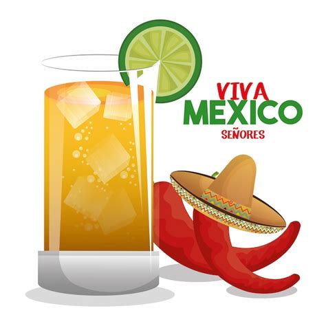 Premium Vector Viva Mexico Poster Icon Vector Illustration Design