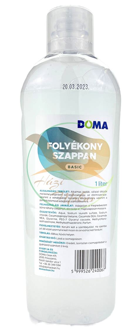 Folyékony Szappan Basic 1000 ml Doma Clean Házi Mókus We