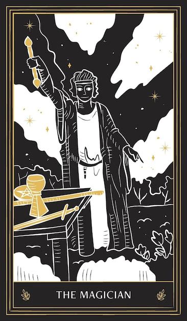 Premium Vector Black Gold Tarot Card