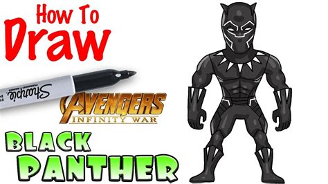 Cartoon Sketch Cartoon Black Panther Drawing