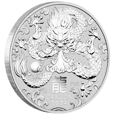 Australien 1 AUD Lunar III Drache 2024 1 Oz Silber