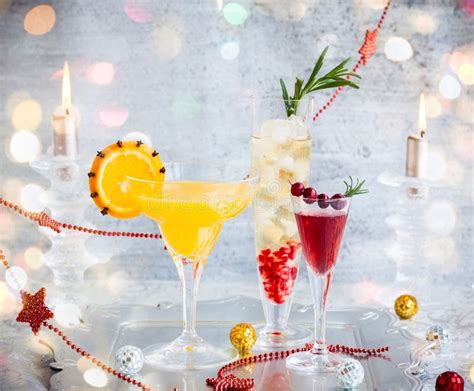 Festive cocktails stock image. Image of cranberry, champagne - 61078499