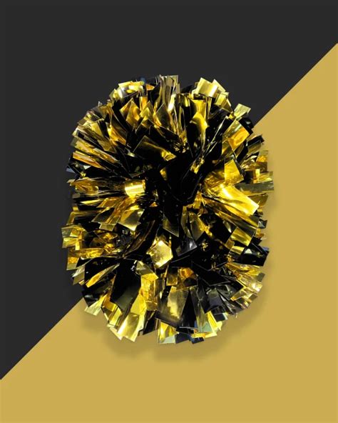 Black Gold Metallic 4 Pop Poms Pop Poms