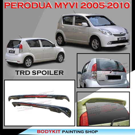 Perodua Myvi Trd Style Rear Trunk Spoiler Lip Material Fiber