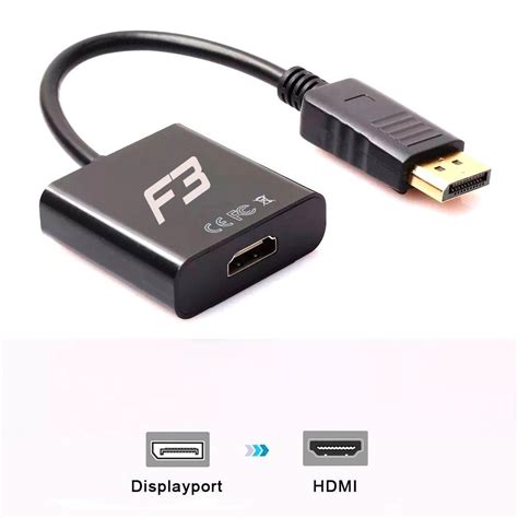 Cabo Adaptador Conversor F3 Displayport X HDMI F JC CB DMI KaBuM