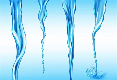 Water Streams Set Isolated Flow Motion Of Liquid 17427929 Vector Art