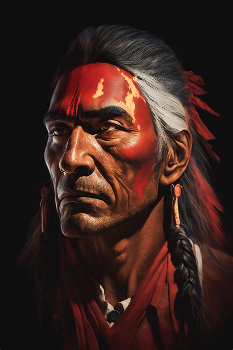 cherokee chief digital art print ai generated wall art square ai