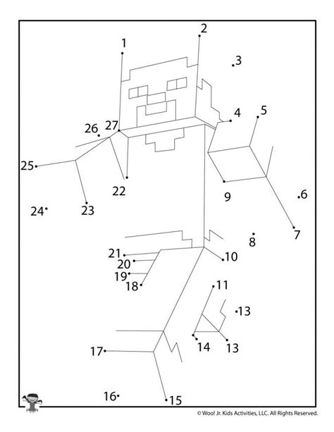 Minecraft Dot To Dots Activity Sheets Woo Jr Kids Activities