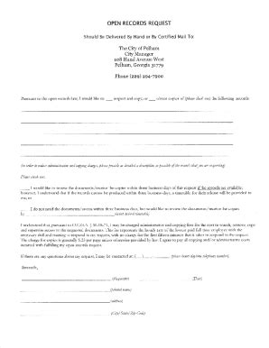 Fillable Online Request To View And Or Acquire Copies Of Public Records