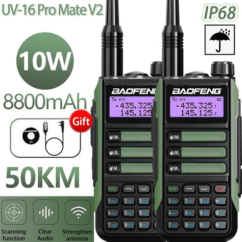 2PACK BaoFeng UV 16 PRO Mate V2 Professional Walkie Talkie UV16 50KM