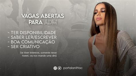 Portal Anitta Fan Account On Twitter VAGAS ABERTAS PARA ADM Se