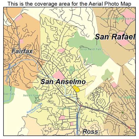 Aerial Photography Map of San Anselmo, CA California