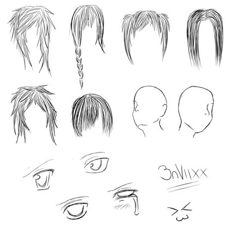 anime head, hair, eyes base by 3nViixx on DeviantArt