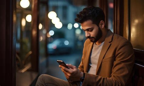 Premium Photo Indian Young Man Scrolling Phone And Smiling