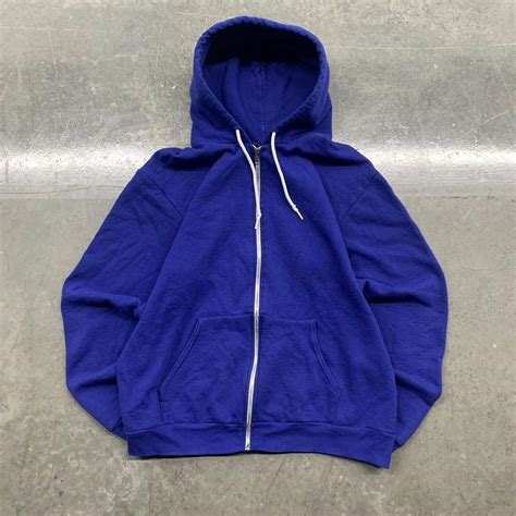 Vintage Vintage Y2k Blue Essential Blank Zip Hoodie Grailed