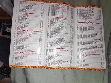 Menu at Green Garden fast food, Welwyn Garden City