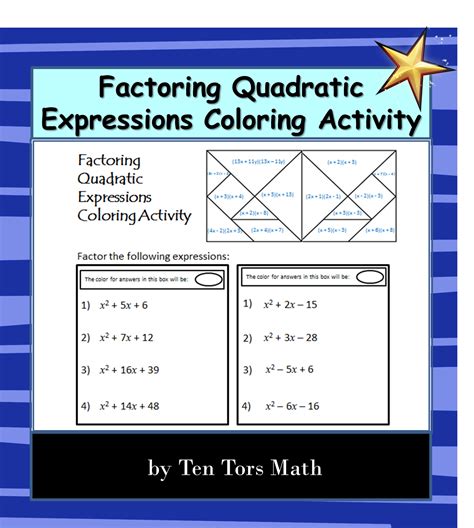 Factoring Expressions Worksheet