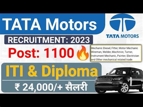 Tata Motors Post Tata Motors Iti Diploma Job S