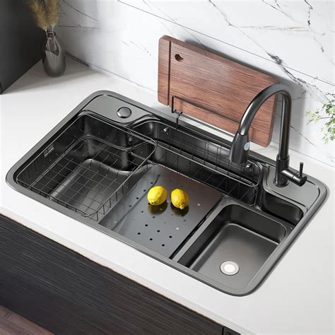 Kitchen Multifunctional 304 Stainless Steel Nano Sink Large Single