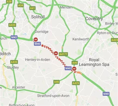 M40 Motorway Map