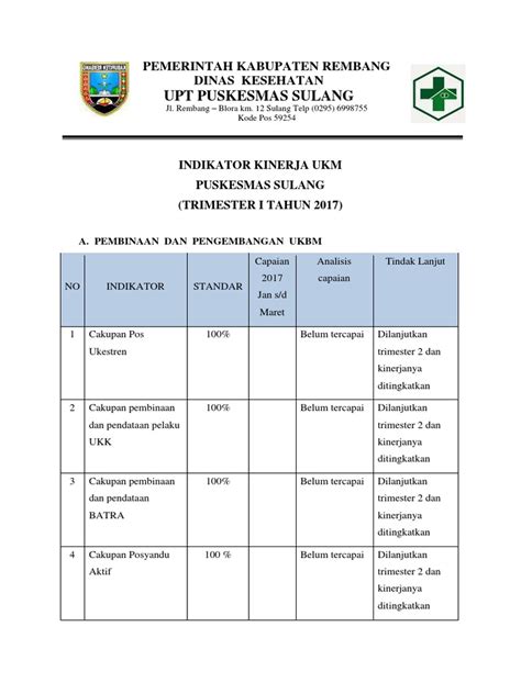 Tl Analisis Capaian Kinerja Ukm Pdf