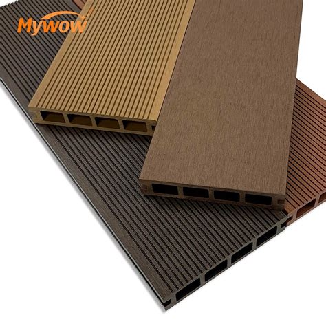 Square Hole One Side Grooved Embossed Composite Outdoor Wpc Decking